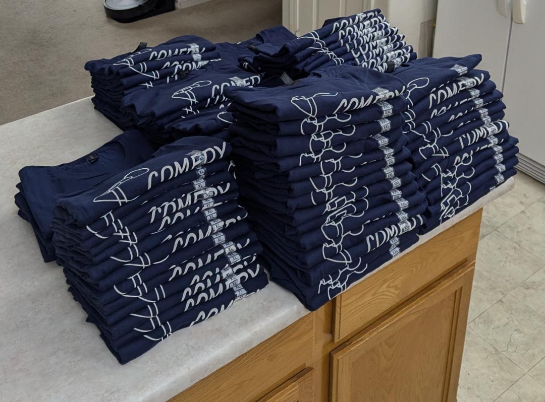 T-shirts on counter